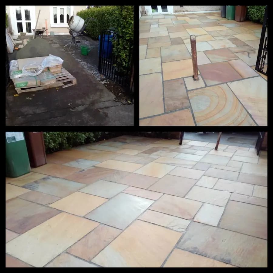 Natural stone sandtone paving